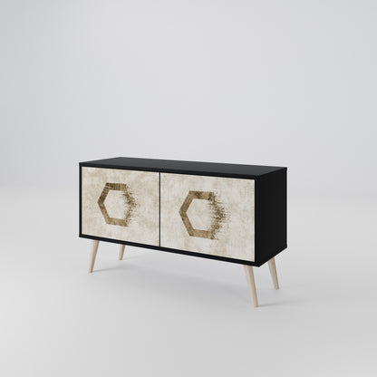 HEXAGONAL SHAPES Kompaktní dvoudveřový TV stolek