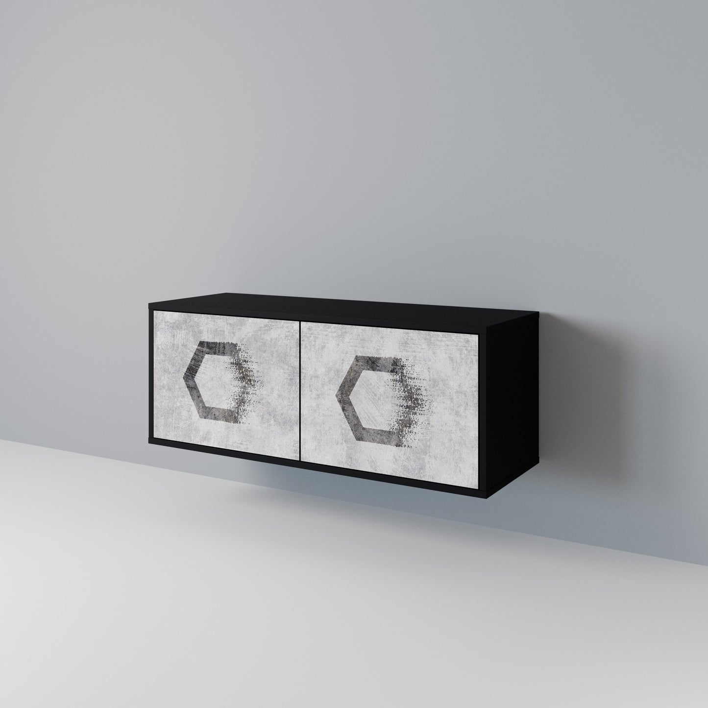 HEXAGONAL FIGURES Kompaktní dvoudveřový TV stolek