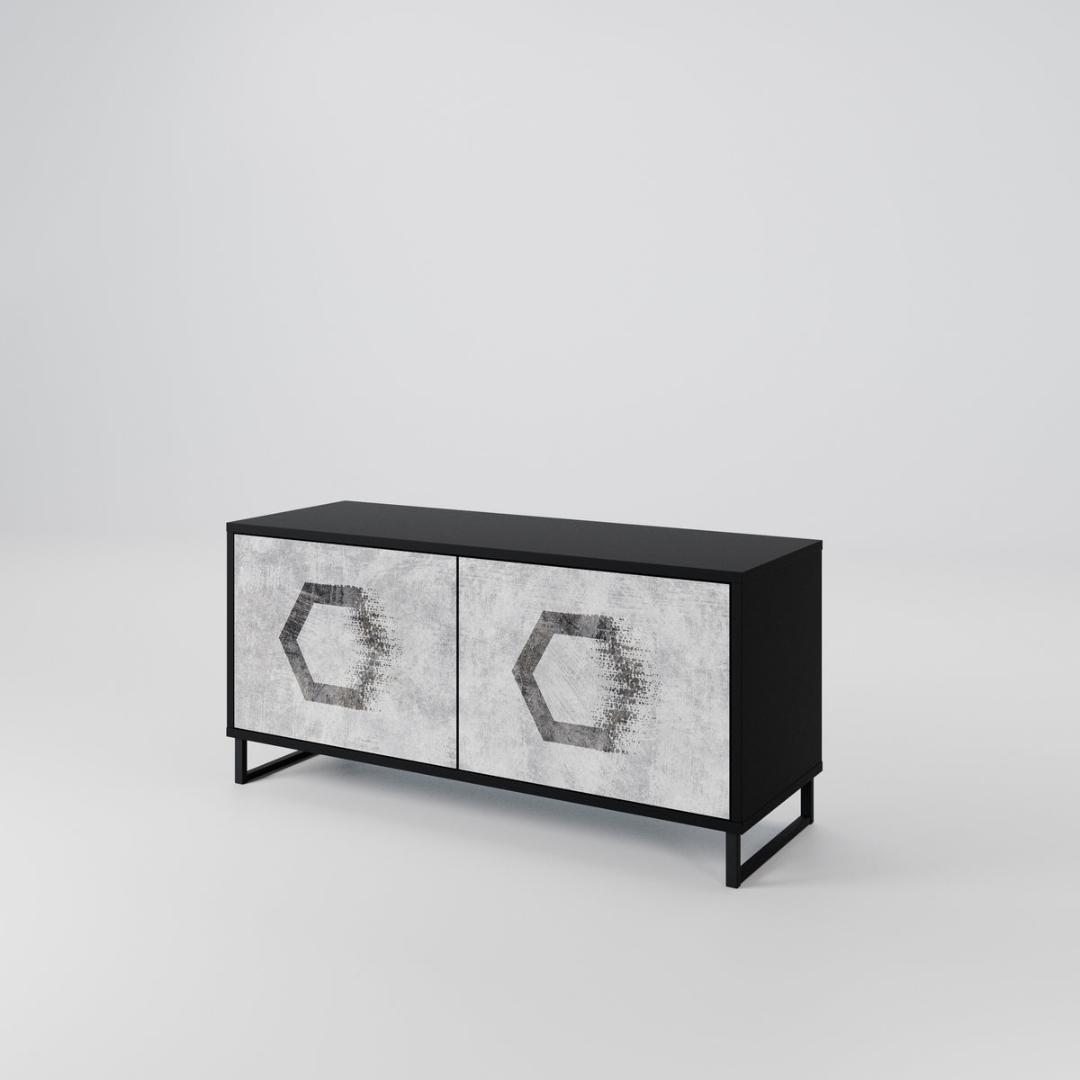 HEXAGONAL FIGURES Kompaktní dvoudveřový TV stolek