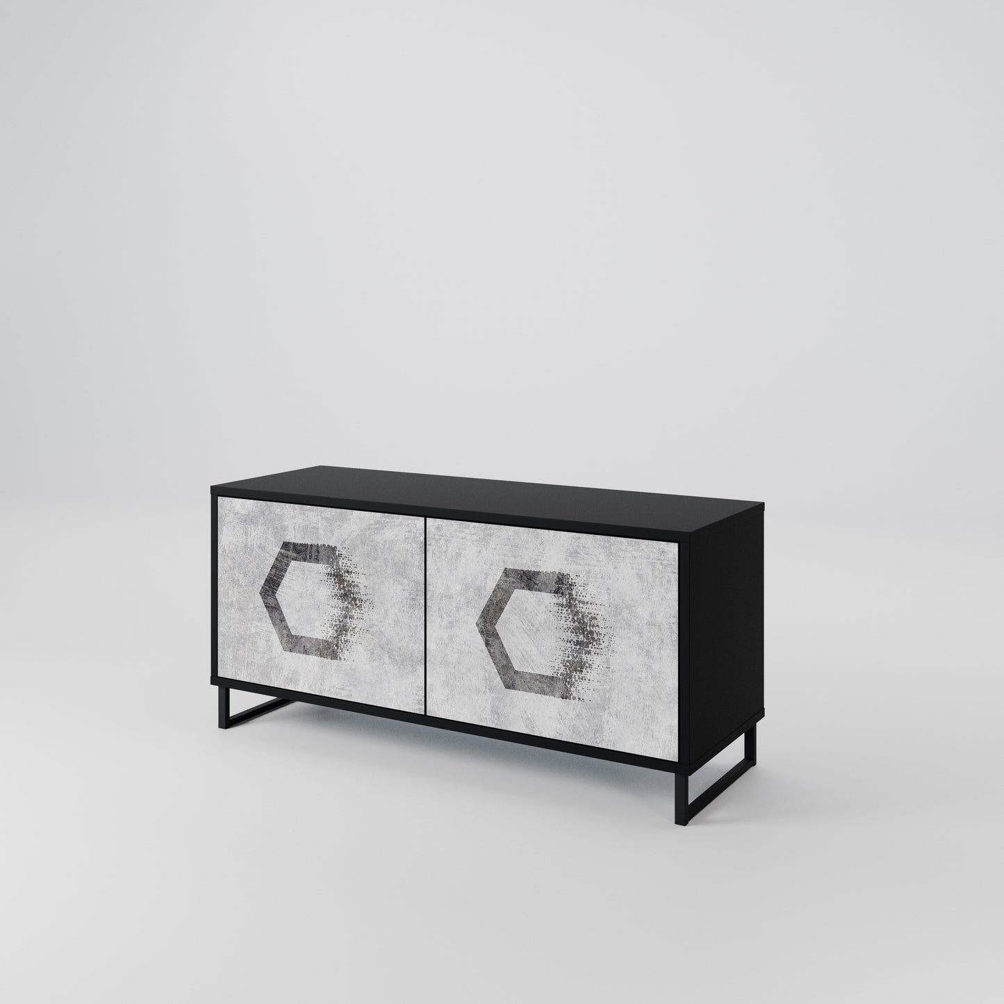 HEXAGONAL FIGURES Kompaktní dvoudveřový TV stolek