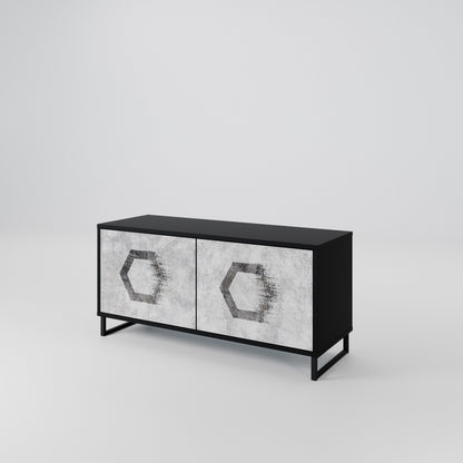 HEXAGONAL FIGURES Kompaktní dvoudveřový TV stolek