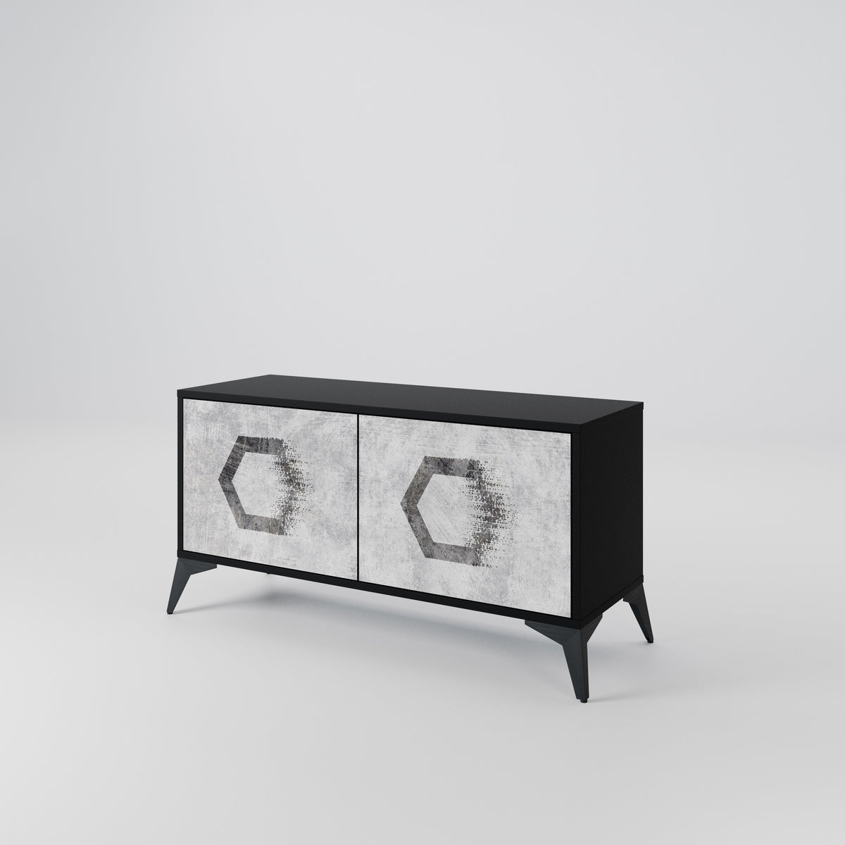 HEXAGONAL FIGURES Kompaktní dvoudveřový TV stolek