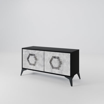 HEXAGONAL FIGURES Kompaktní dvoudveřový TV stolek