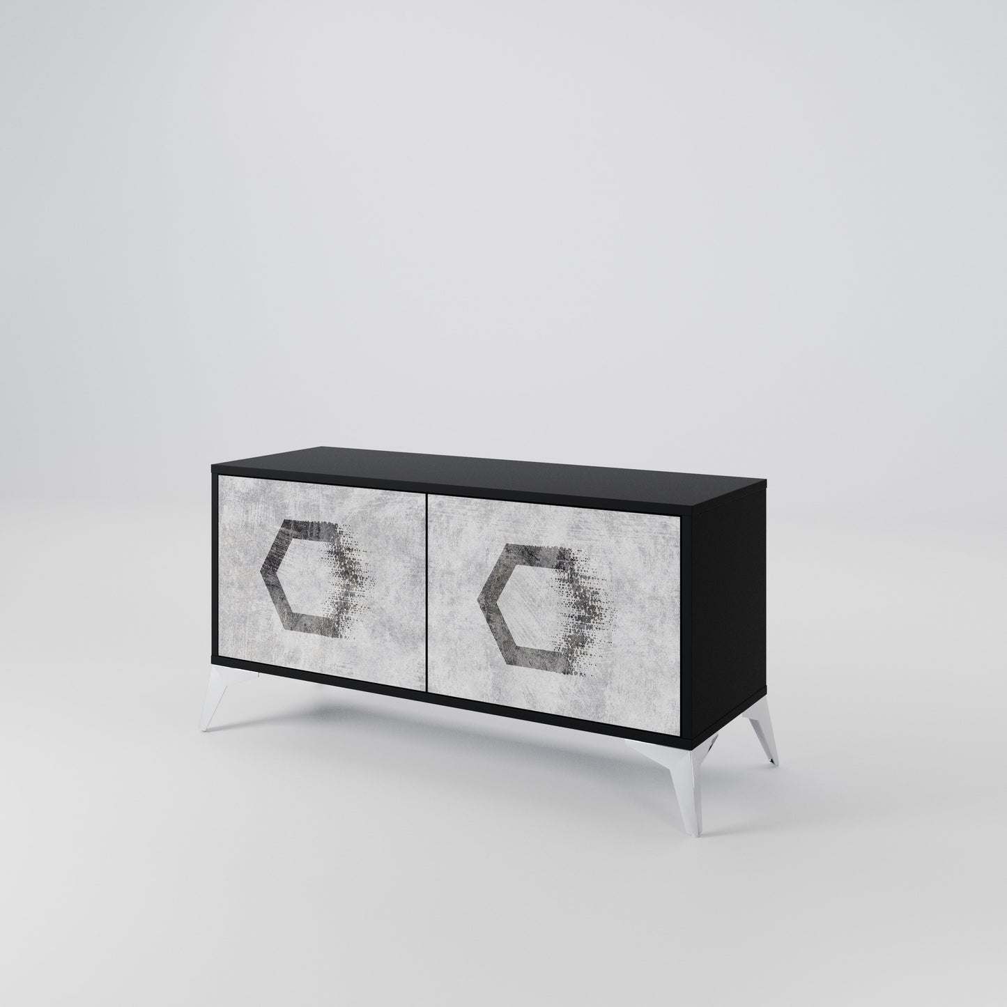 HEXAGONAL FIGURES Kompaktní dvoudveřový TV stolek