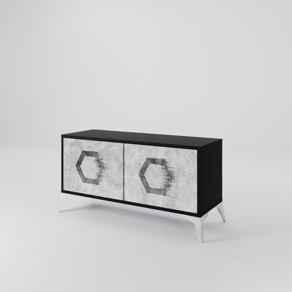 HEXAGONAL FIGURES Kompaktní dvoudveřový TV stolek