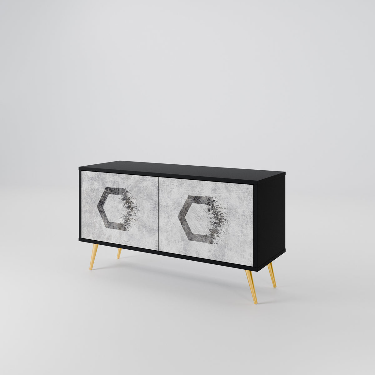 HEXAGONAL FIGURES Kompaktní dvoudveřový TV stolek