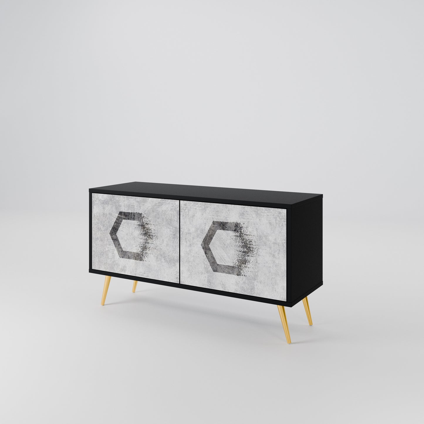 HEXAGONAL FIGURES Kompaktní dvoudveřový TV stolek