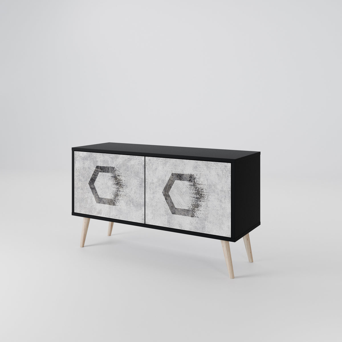 HEXAGONAL FIGURES Kompaktní dvoudveřový TV stolek