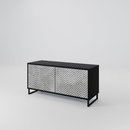 CONCRETE ZIG ZAG Kompaktní dvoudveřový TV stolek