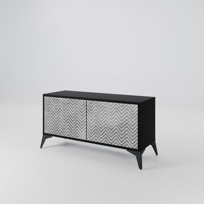 CONCRETE ZIG ZAG Kompaktní dvoudveřový TV stolek