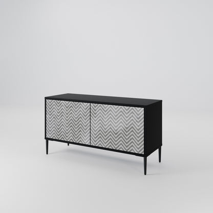 CONCRETE ZIG ZAG Kompaktní dvoudveřový TV stolek