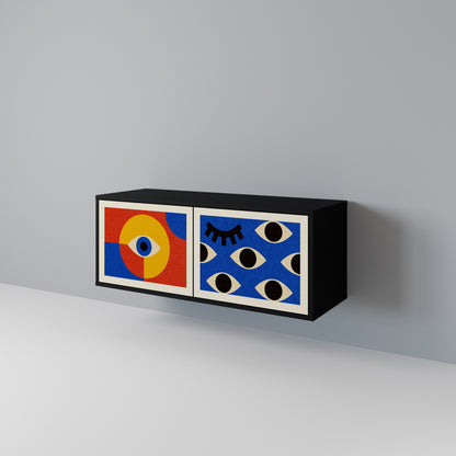 GEOMETRIC EYES Kompaktní dvoudveřový TV stolek