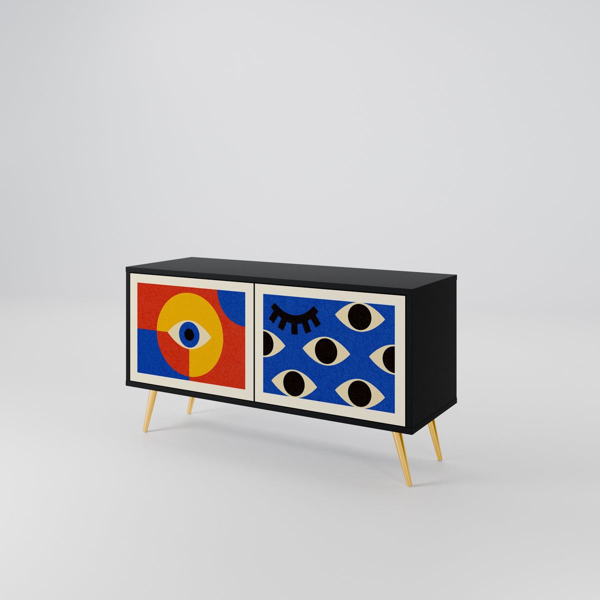 GEOMETRIC EYES Kompaktní dvoudveřový TV stolek