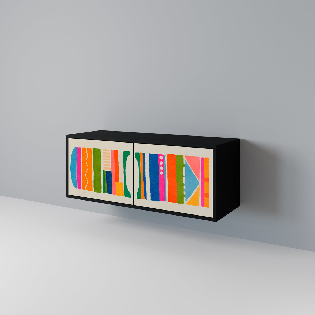 GEOMETRIC SHINE Kompaktní dvoudveřový TV stolek