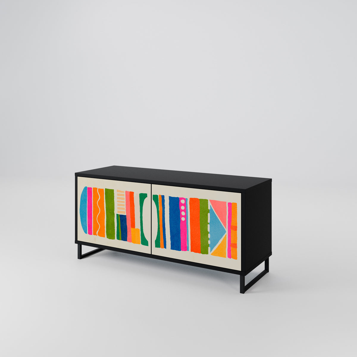 GEOMETRIC SHINE Kompaktní dvoudveřový TV stolek