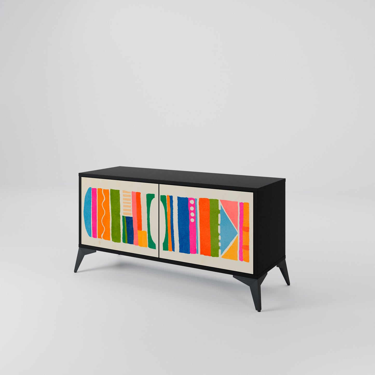 GEOMETRIC SHINE Kompaktní dvoudveřový TV stolek