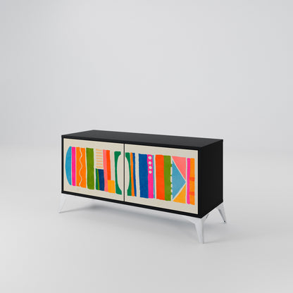 GEOMETRIC SHINE Kompaktní dvoudveřový TV stolek