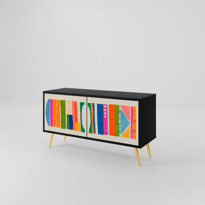 GEOMETRIC SHINE Kompaktní dvoudveřový TV stolek