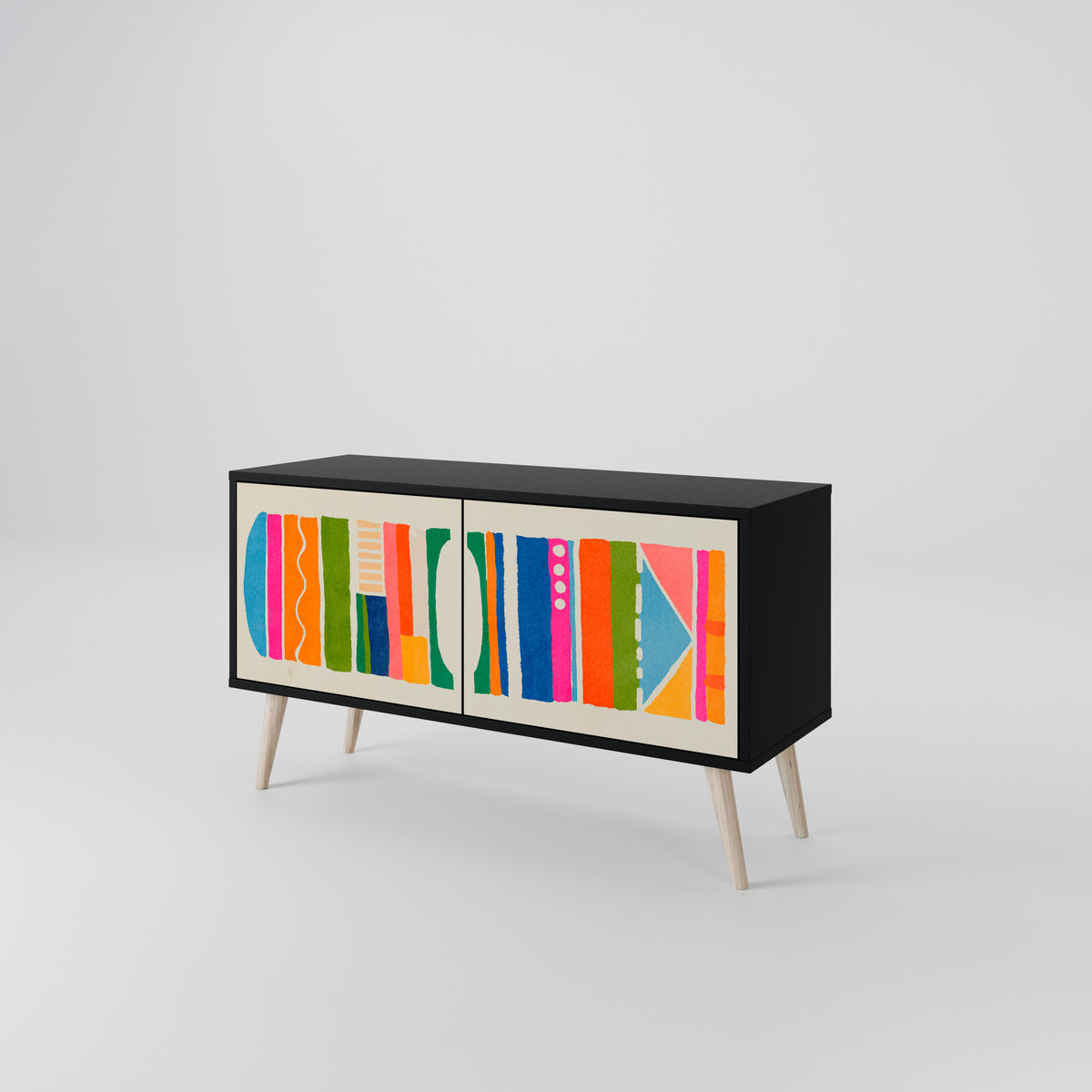 GEOMETRIC SHINE Kompaktní dvoudveřový TV stolek
