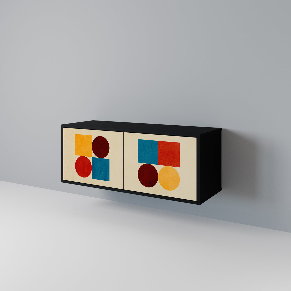 GEOMETRIC PUZZLE Kompaktní dvoudveřový TV stolek