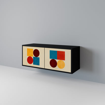 GEOMETRIC PUZZLE Kompaktní dvoudveřový TV stolek