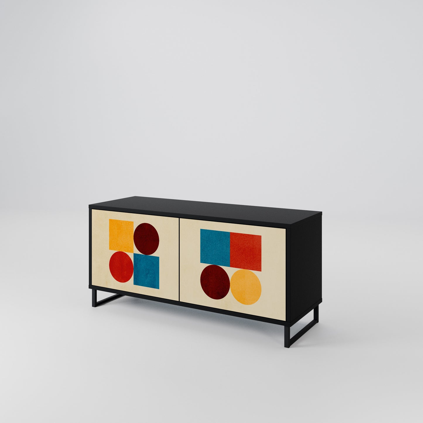 GEOMETRIC PUZZLE Kompaktní dvoudveřový TV stolek