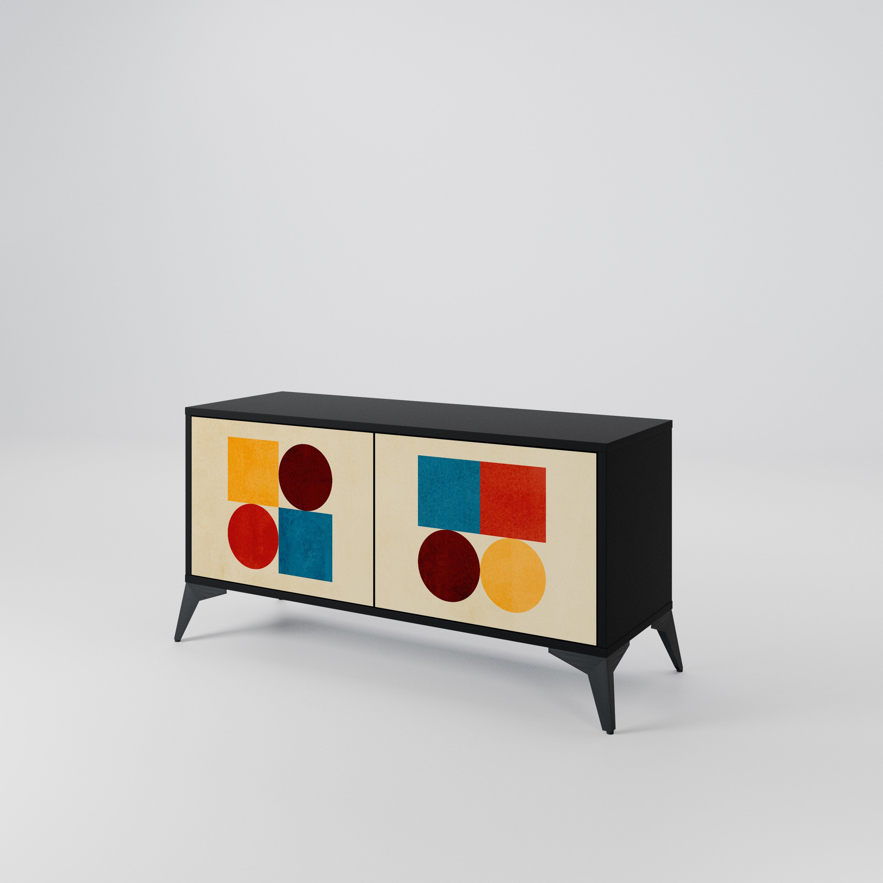 GEOMETRIC PUZZLE Compact 2-Door TV Cabinet