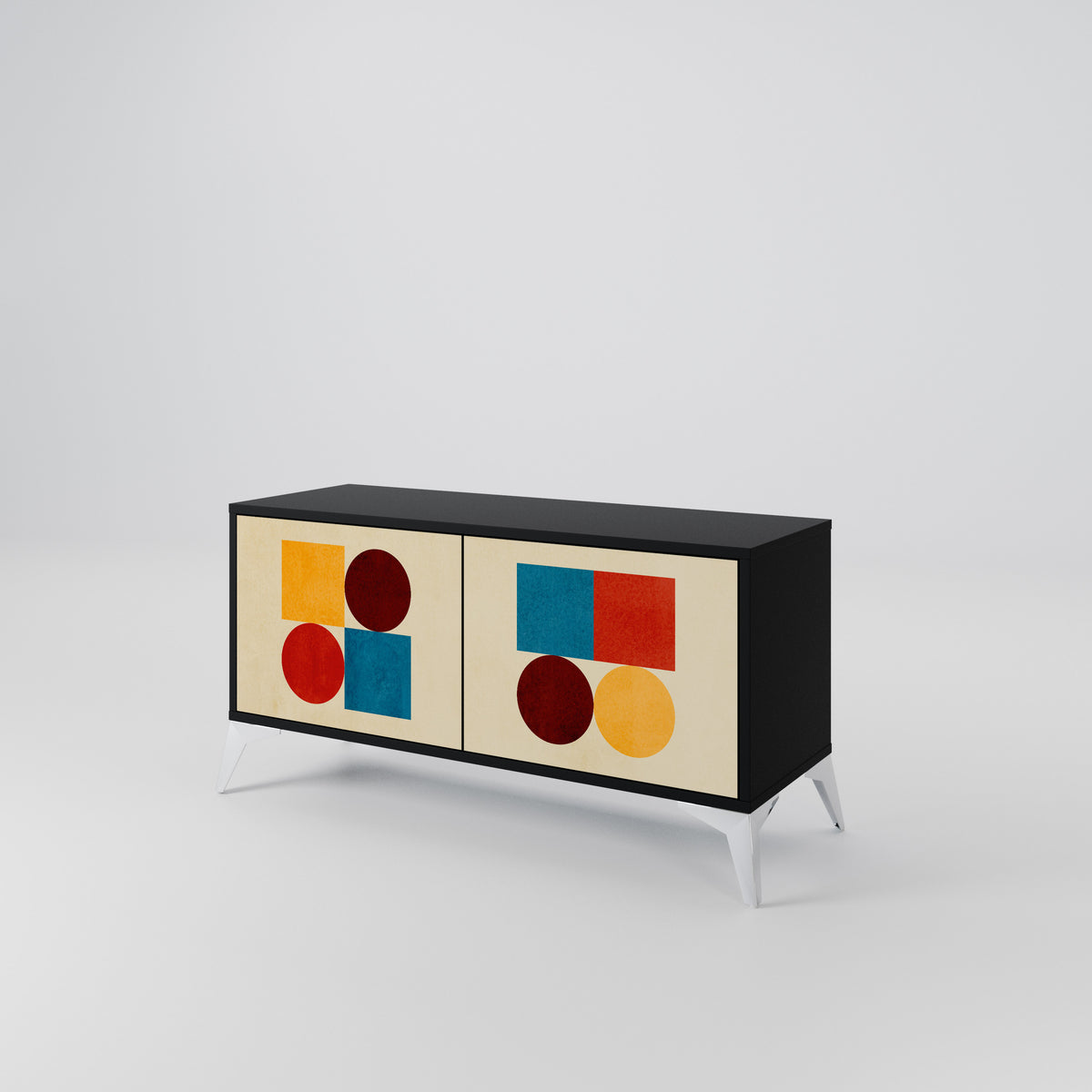 GEOMETRIC PUZZLE Kompaktní dvoudveřový TV stolek