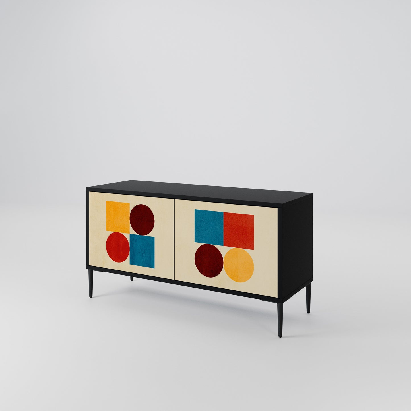 GEOMETRIC PUZZLE Kompaktní dvoudveřový TV stolek
