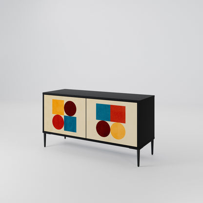 GEOMETRIC PUZZLE Kompaktní dvoudveřový TV stolek