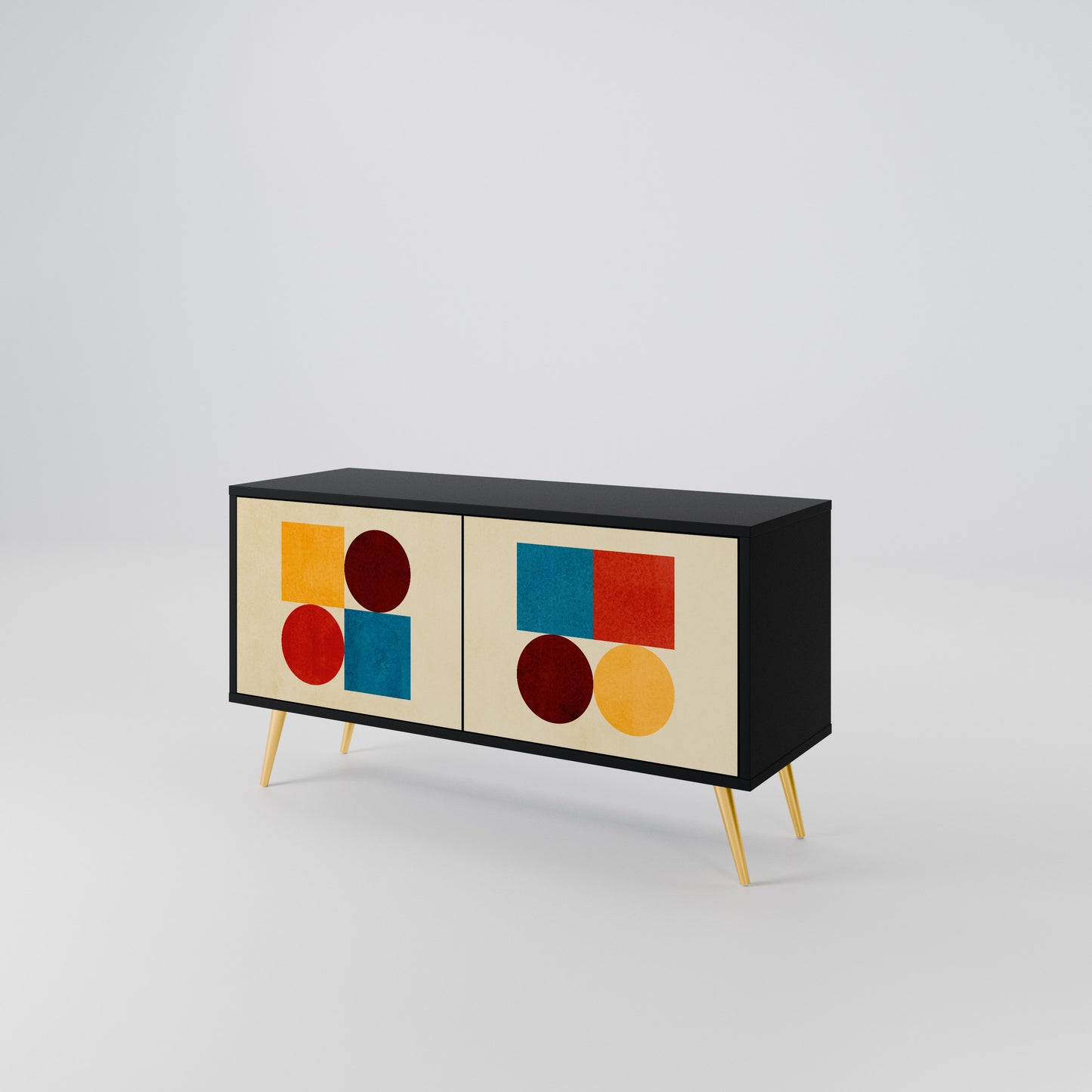 GEOMETRIC PUZZLE Kompaktní dvoudveřový TV stolek