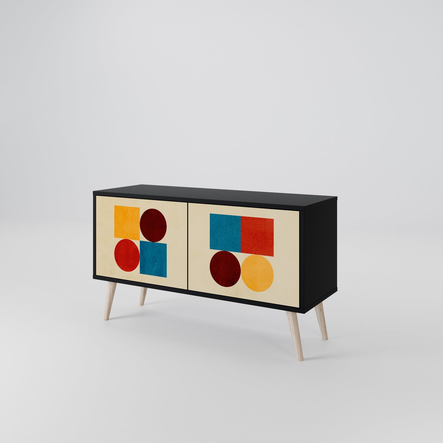 GEOMETRIC PUZZLE Kompaktní dvoudveřový TV stolek