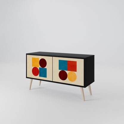 GEOMETRIC PUZZLE Kompaktní dvoudveřový TV stolek