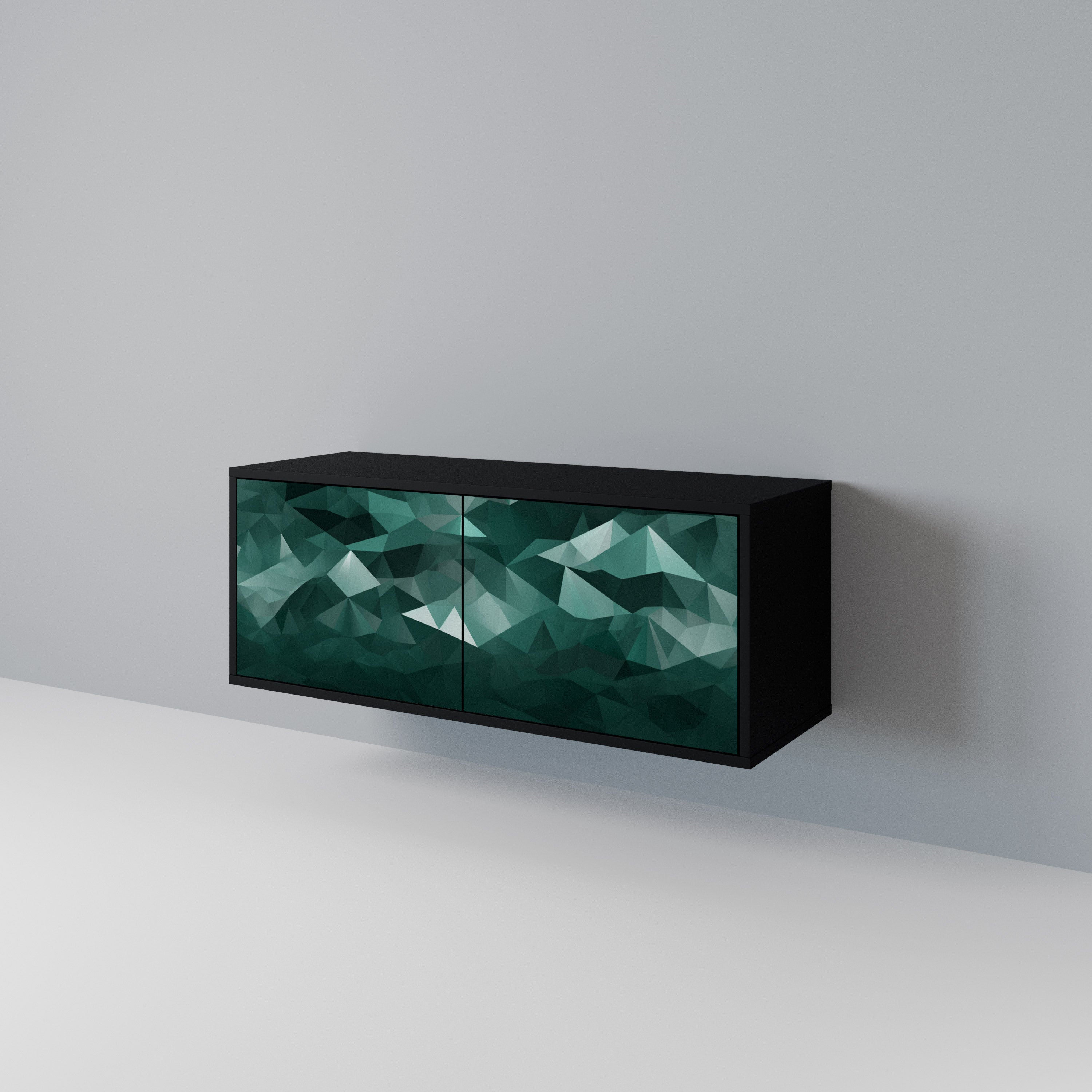 POLYGONAL FLOATING Compact 2-Door TV Cabinet