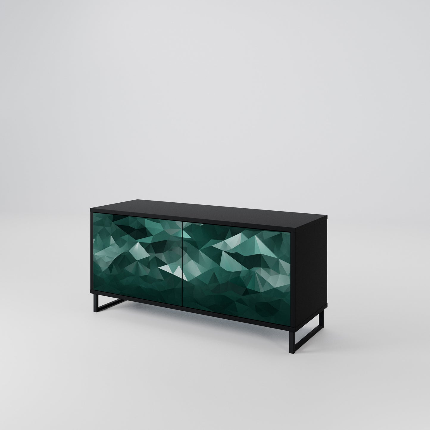 POLYGONAL FLOATING Kompaktní dvoudveřový TV stolek