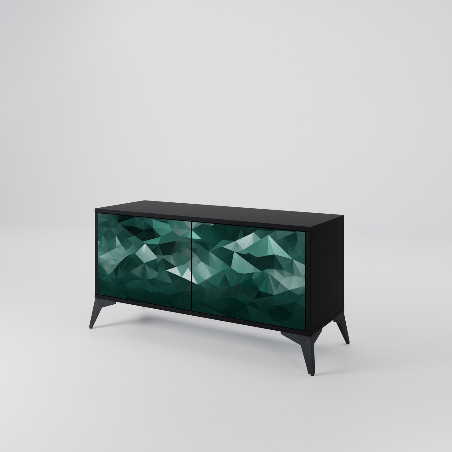 POLYGONAL FLOATING Kompaktní dvoudveřový TV stolek