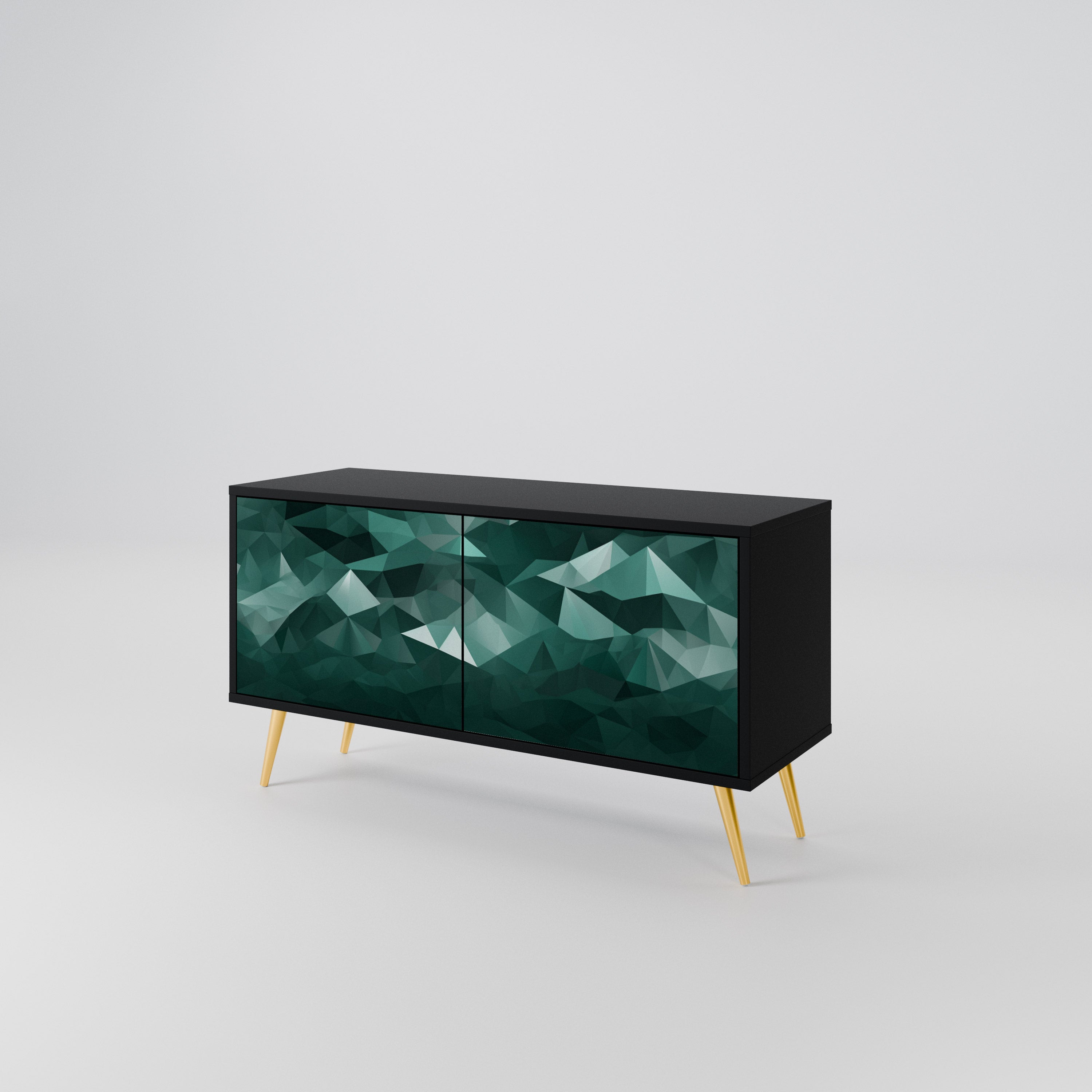 POLYGONAL FLOATING Compact 2-Door TV Cabinet