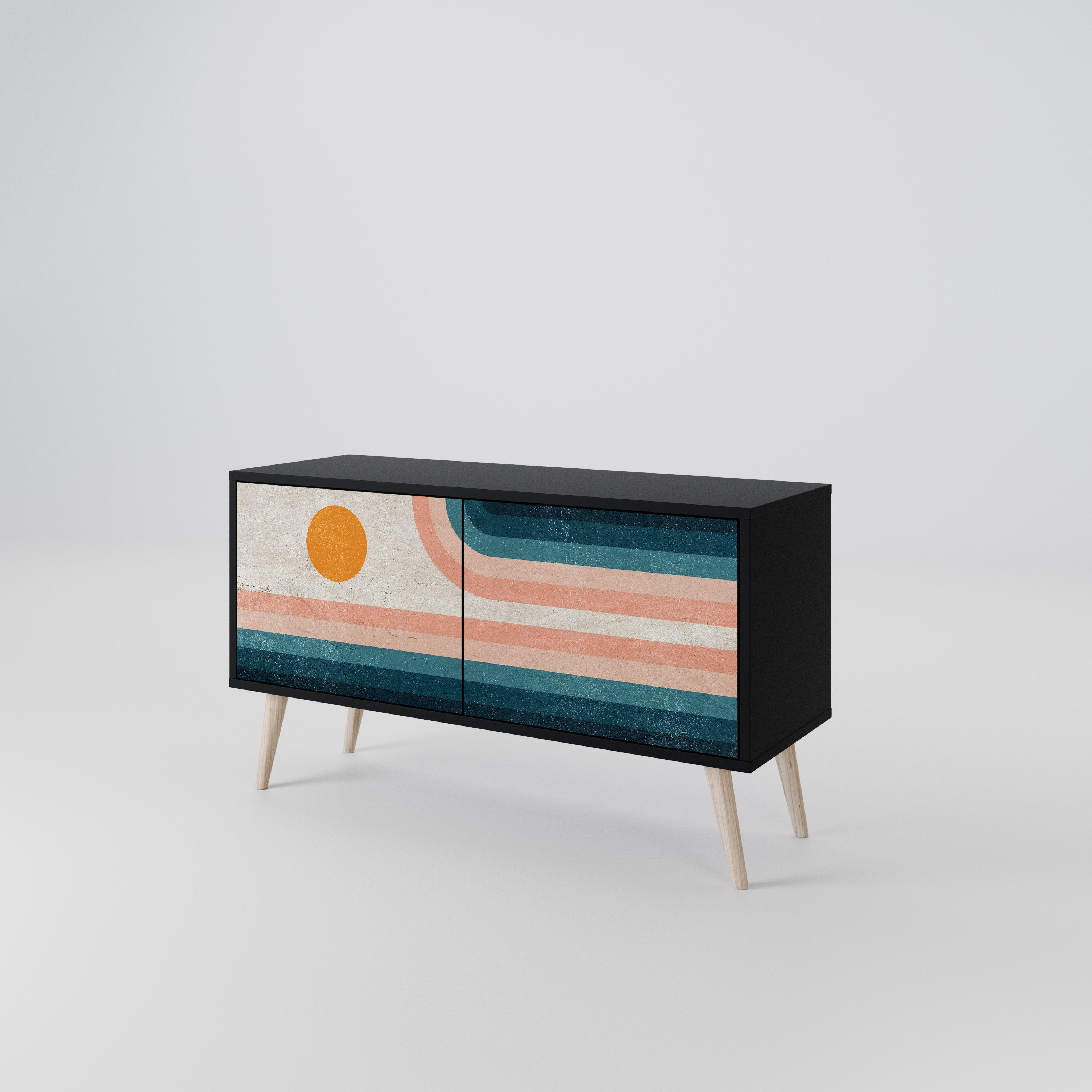 TWO HALVES Compact 2-Door TV Cabinet