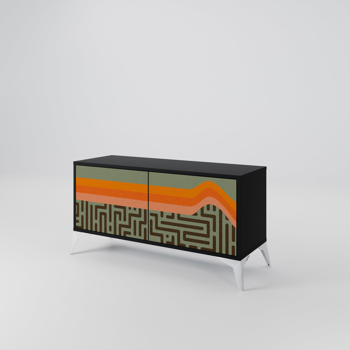 SIMPLE SOLUTIONS Kompaktní dvoudveřový TV stolek