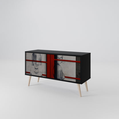 GRAY FIGURES Kompaktní dvoudveřový TV stolek