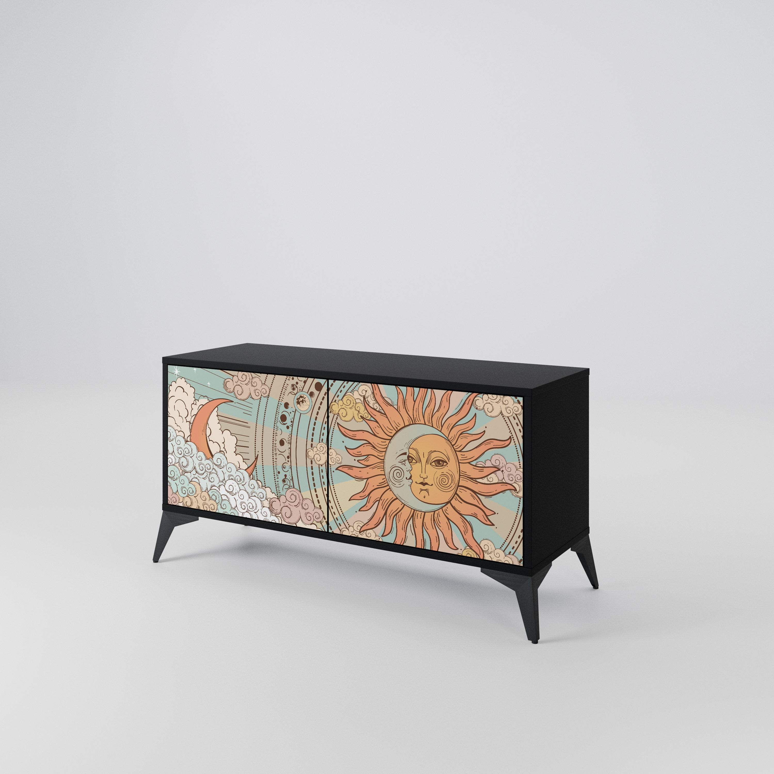 MYSTICAL STRUCTURE Compact 2-Door TV Cabinet