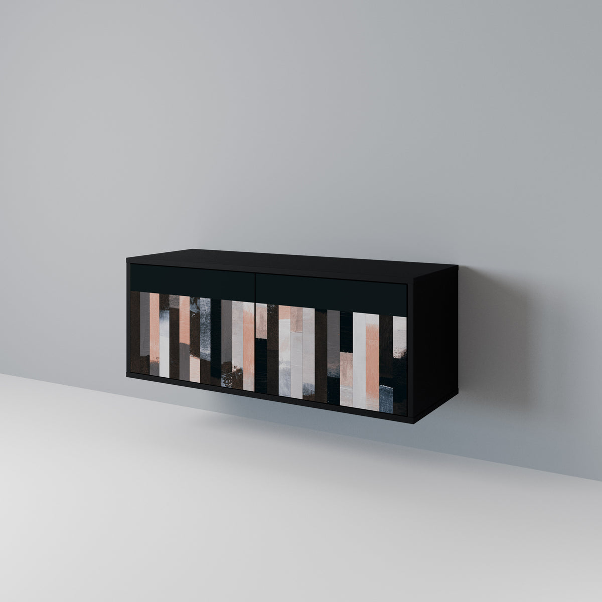 COLLAGE OF RECTANGLES Kompaktní dvoudveřový TV stolek