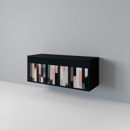 COLLAGE OF RECTANGLES Kompaktní dvoudveřový TV stolek
