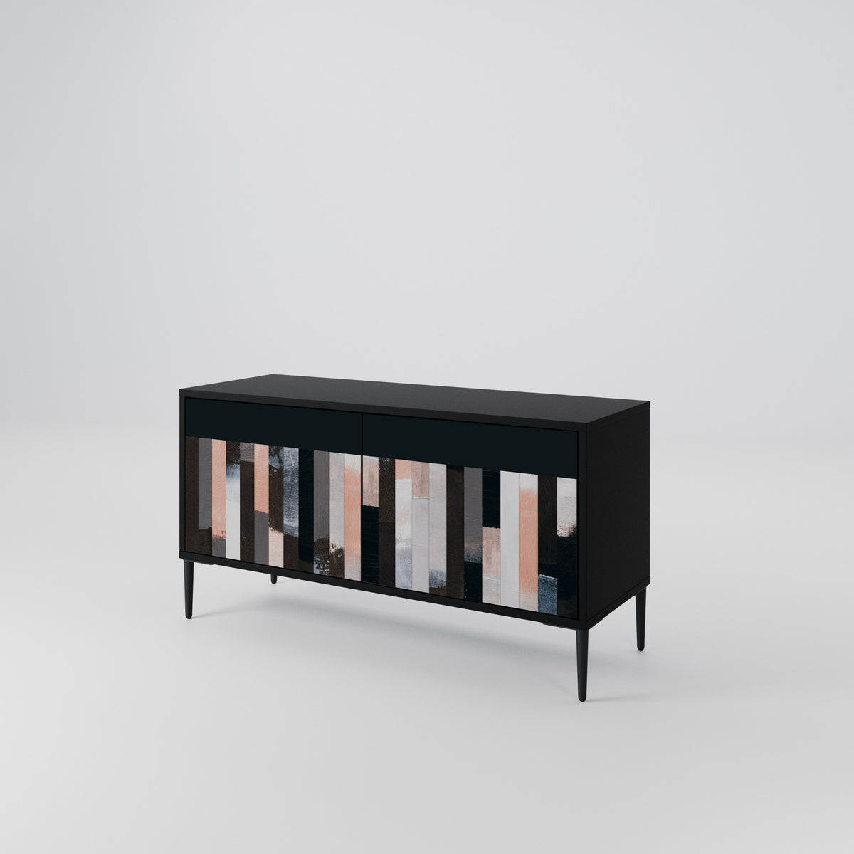 COLLAGE OF RECTANGLES Kompaktní dvoudveřový TV stolek