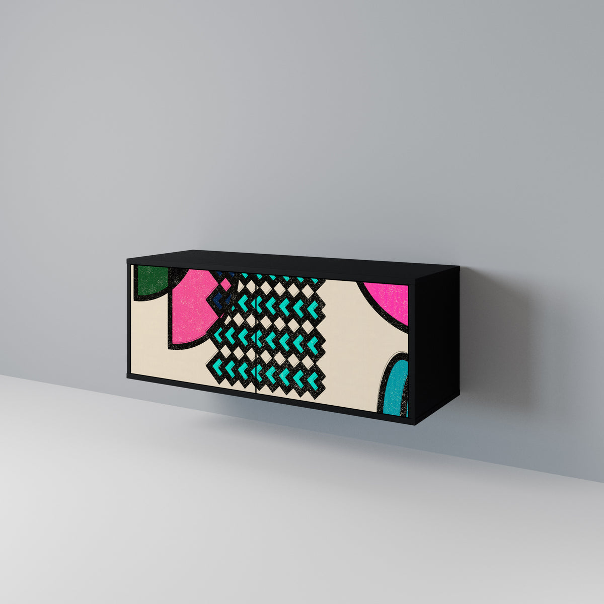 GEOMETRIC RHAPSODY Kompaktní dvoudveřový TV stolek