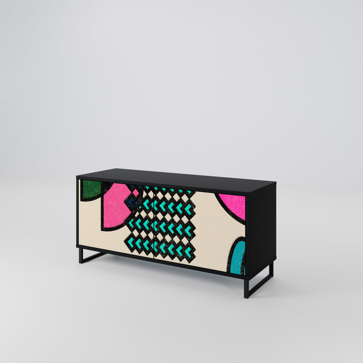 GEOMETRIC RHAPSODY Kompaktní dvoudveřový TV stolek