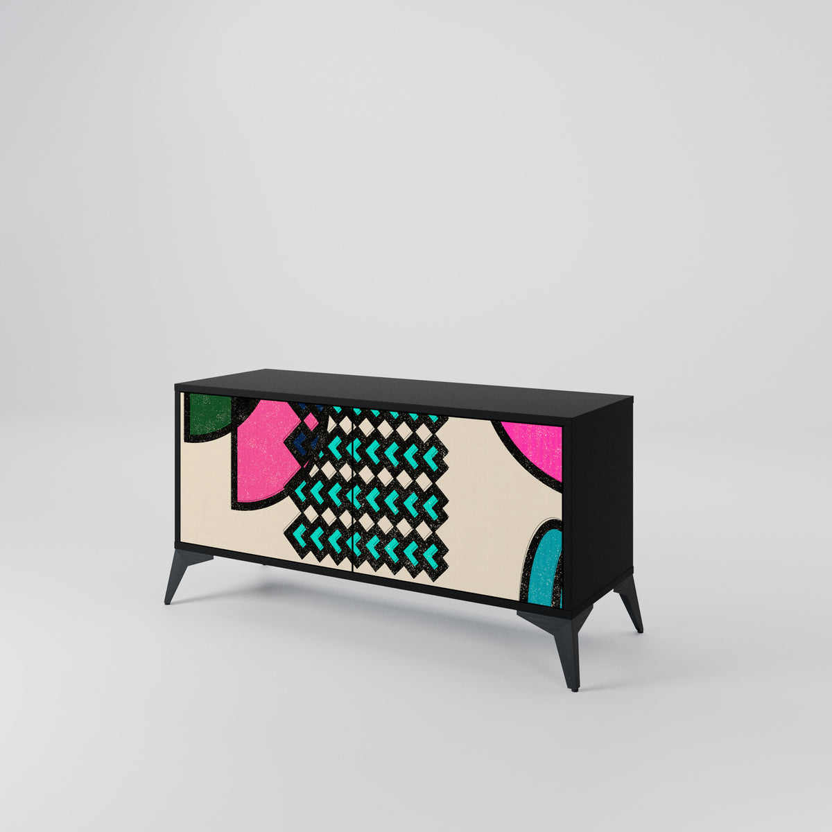 GEOMETRIC RHAPSODY Kompaktní dvoudveřový TV stolek