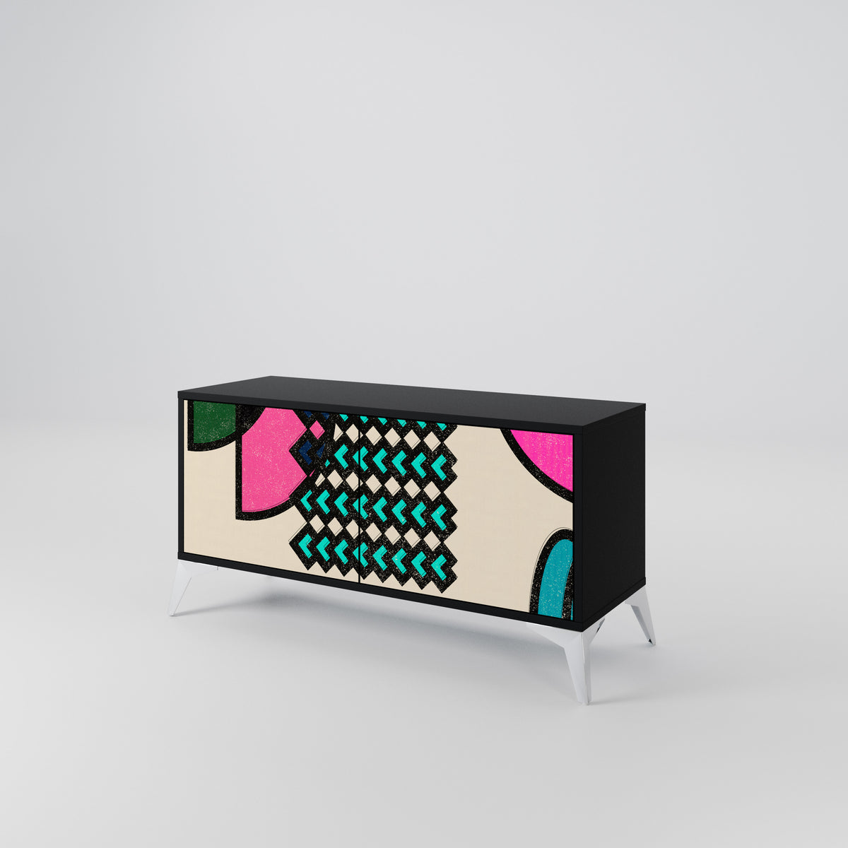 GEOMETRIC RHAPSODY Kompaktní dvoudveřový TV stolek