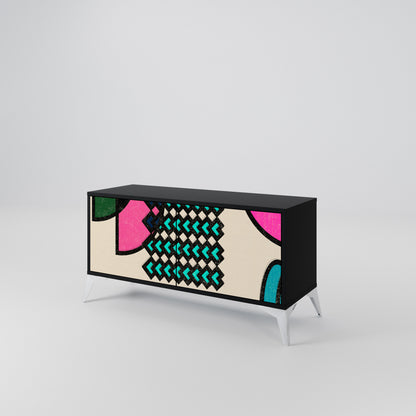GEOMETRIC RHAPSODY Kompaktní dvoudveřový TV stolek