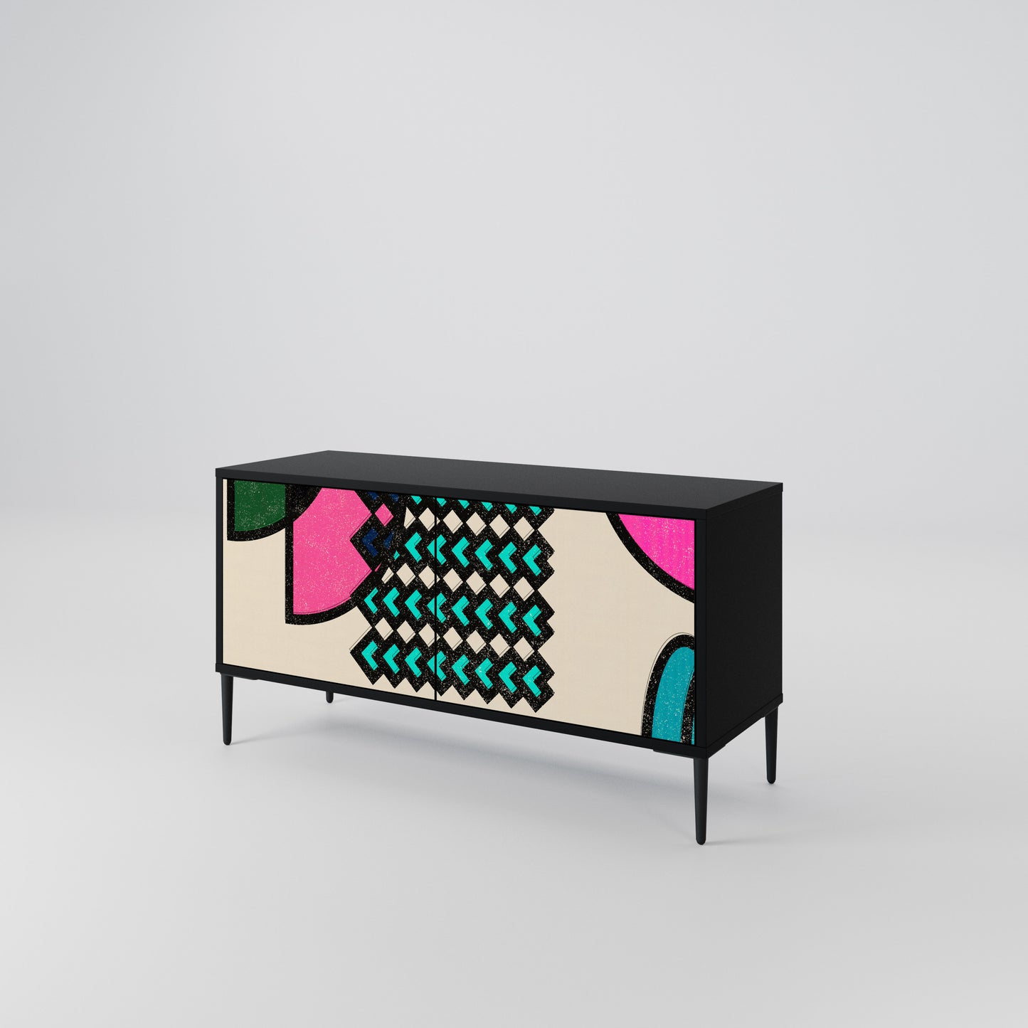 GEOMETRIC RHAPSODY Kompaktní dvoudveřový TV stolek